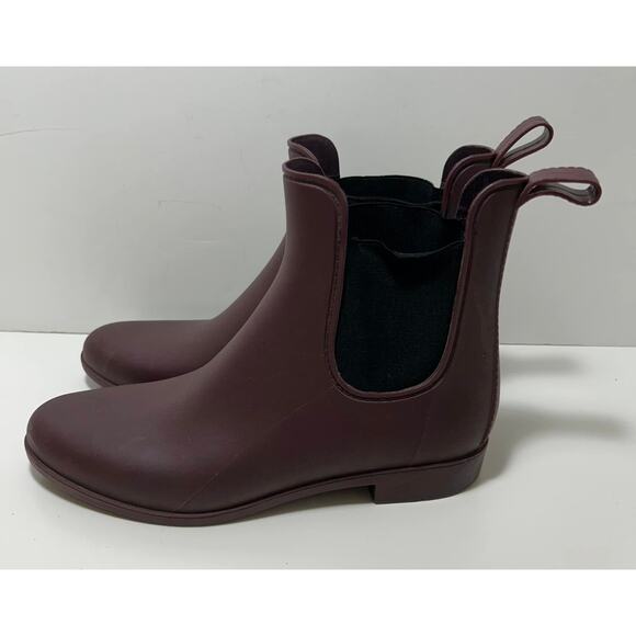 J. CREW Purple Chelsea Rain Boots Booties Rubber Waterproof Womens 9 - Picture 5 of 8